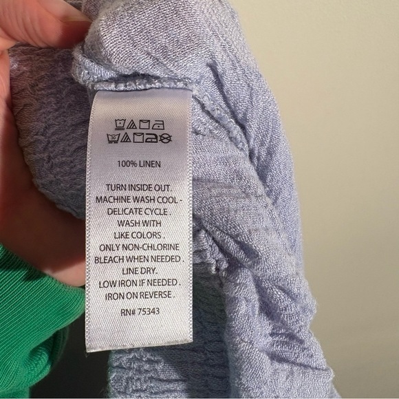 Sigrid Olsen Linen Periwinkle Cropped Pants - Picture 7 of 7